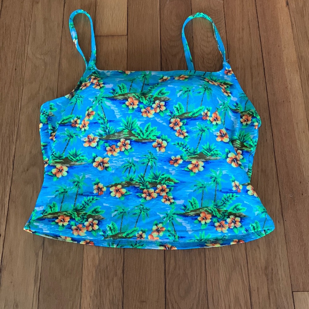 Vintage tropical crop top/ swim top, medium*